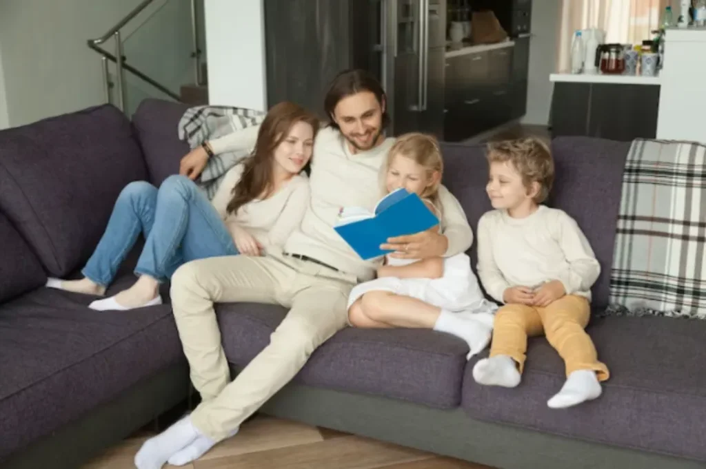 Dive into the world of books with family reading time